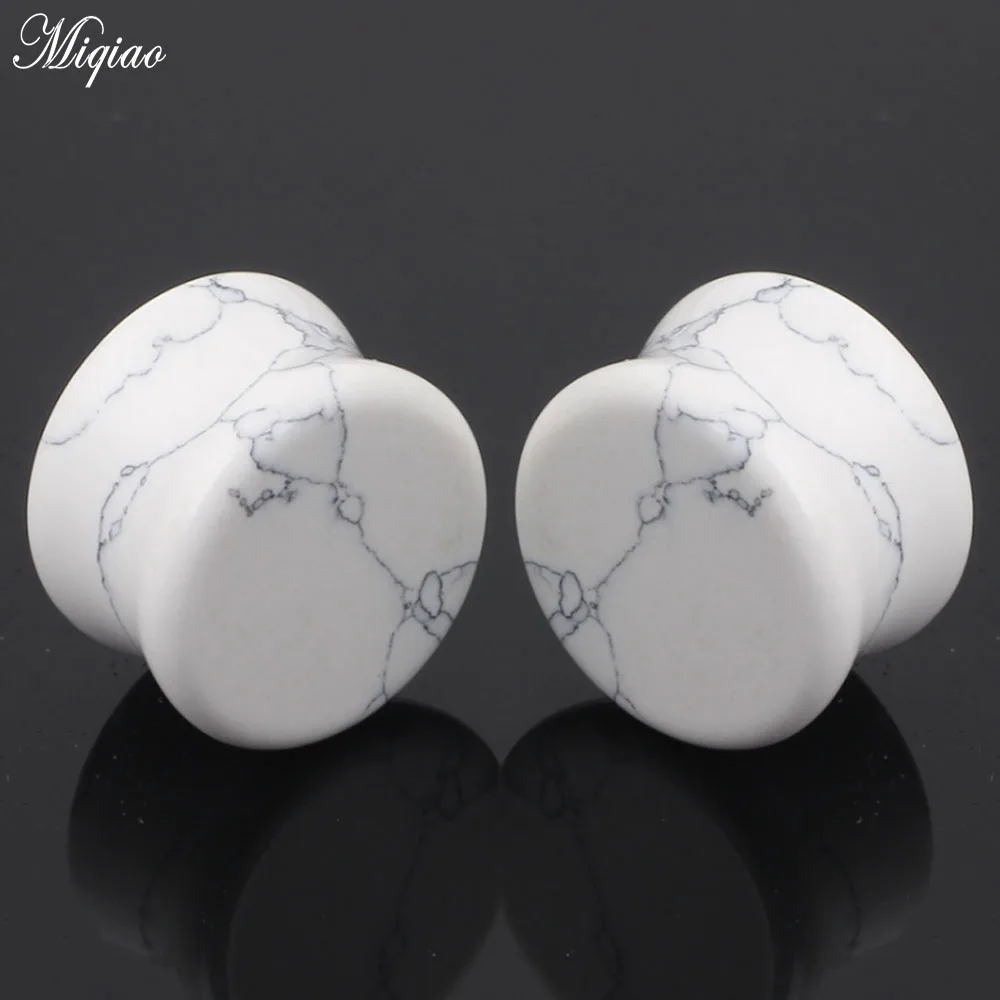 

Miqiao 2pcs Fashion Sweet White Stone Earpiece 6mm-16mm Exquisite Piercing Jewelry
