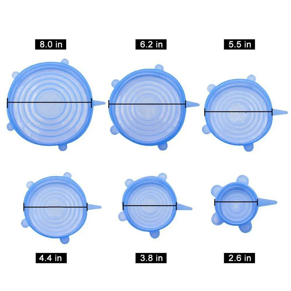 6-piece Set Of Silicone Stretch Fresh-keeping Cover Multi-functional Stretchable Sealing Silicone Cover Reusable Elastic Cover
6-piece Set Of Silicone Stretch Fresh-keeping Cover Multi-functional Stretchable Sealing Silicone Cover Reusable Elastic Cover