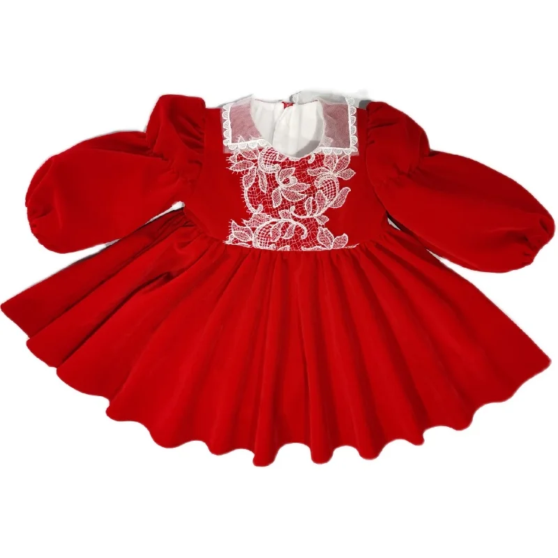 Baby girl vintage Spanish Turkey lolita princess dress kids red lace stitching new year Christmas ball gown dress
Baby girl vintage Spanish Turkey lolita princess dress kids red lace stitching new year Christmas ball gown dress