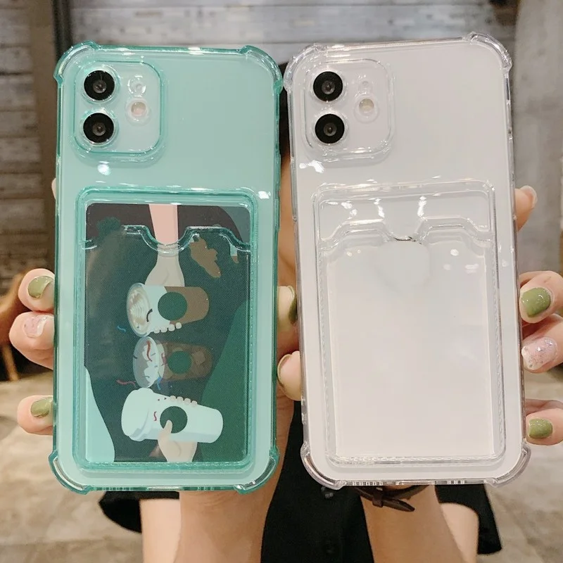 Card Holder Wallet Clear Case for IPhone 11 12 Pro Max Mini XS X XR 7 8 Plus SE Creative Soft TPU Shockproof Transparent Cover
Card Holder Wallet Clear Case for IPhone 11 12 Pro Max Mini XS X XR 7 8 Plus SE Creative Soft TPU Shockproof Transparent Cover