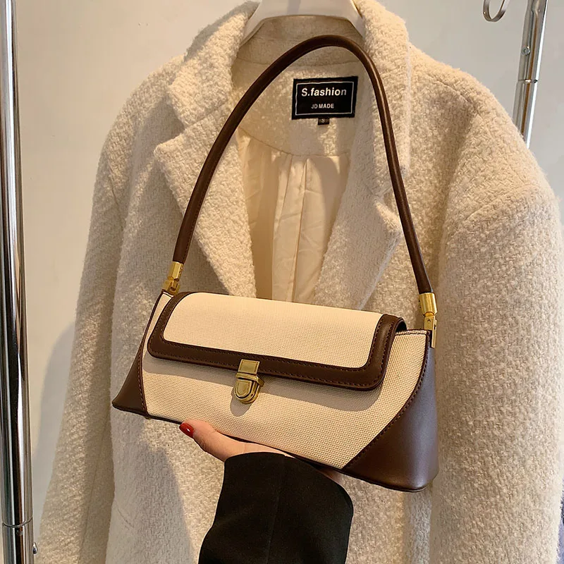 Elegent Style Luxury Designer Brand Women Shoulder Bag High Quality Leather Vintage Contrast Female Underarm Black Hand bags
Elegent Style Luxury Designer Brand Women Shoulder Bag High Quality Leather Vintage Contrast Female Underarm Black Hand bags