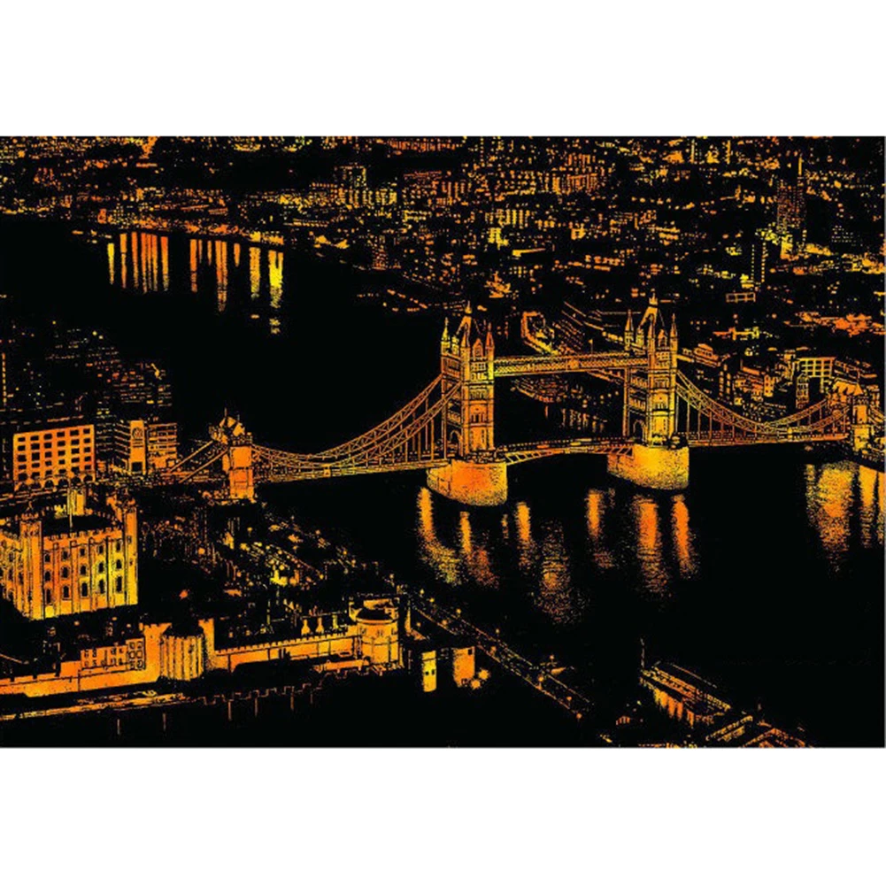 Early Educational Stimulate Children Interest Drawing Kids DIY Scratch Art Paper London Night View Scraping Painting
Early Educational Stimulate Children Interest Drawing Kids DIY Scratch Art Paper London Night View Scraping Painting