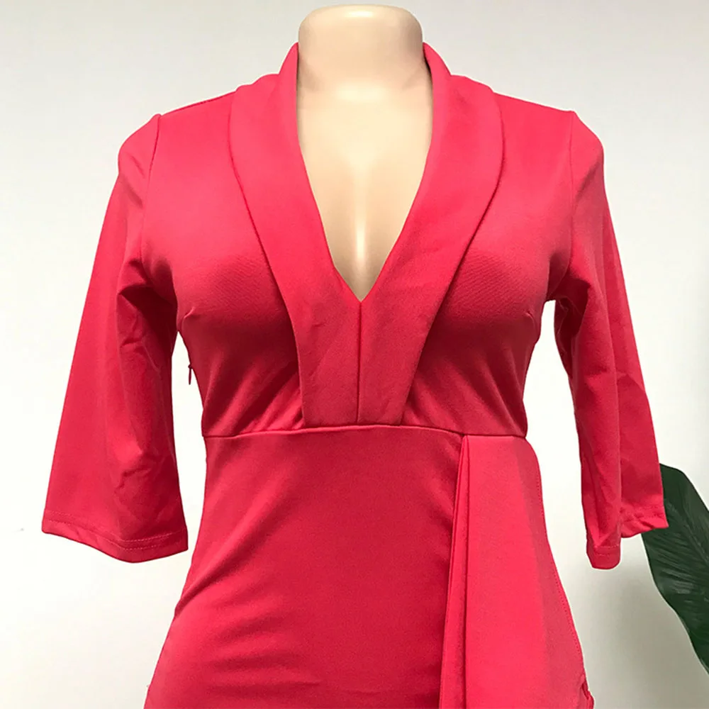 Dress Autumn New 2021 Europe America African Women's Fashion Temperament Commute Dress Solid Color V-neck Split Fork Sleeve
Dress Autumn New 2021 Europe America African Women's Fashion Temperament Commute Dress Solid Color V-neck Split Fork Sleeve