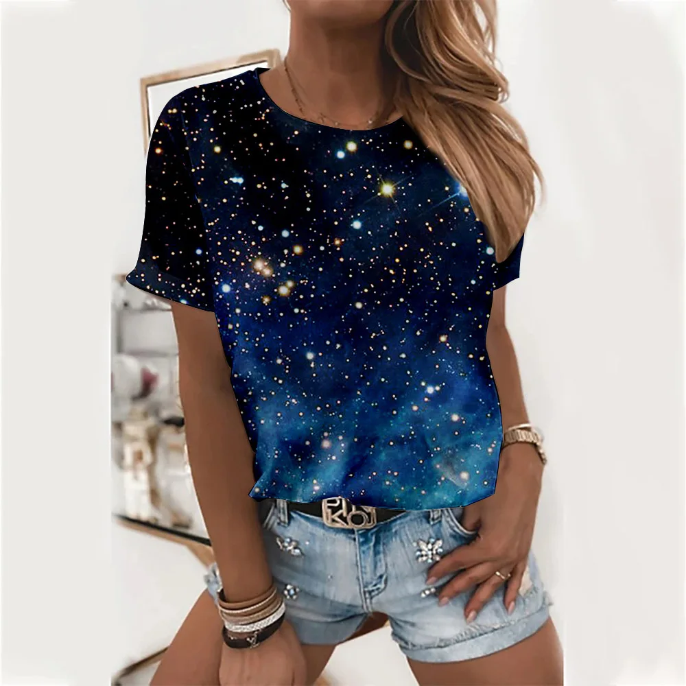 2021 Summer Women Sky Star Style Loose Tops Lady Fashion Round Neck Clothes Female Casual Printing Short Sleeve T-shirt
2021 Summer Women Sky Star Style Loose Tops Lady Fashion Round Neck Clothes Female Casual Printing Short Sleeve T-shirt