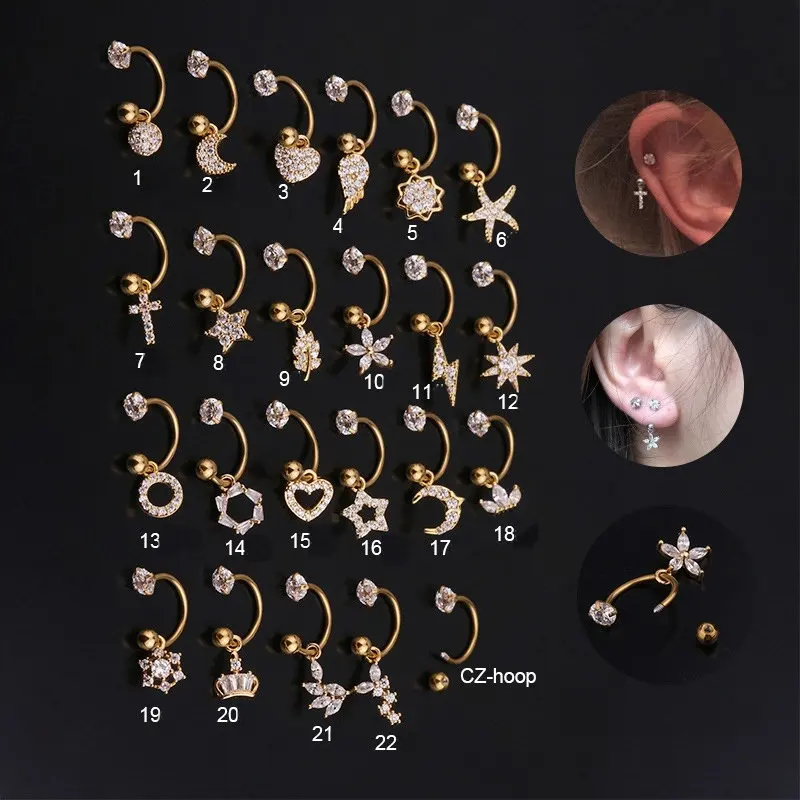 Stainless Steel Helix Tragus Daith Conch Earring Piercing Septum Ear Studs Rings Body Jewelry for Women H6
Stainless Steel Helix Tragus Daith Conch Earring Piercing Septum Ear Studs Rings Body Jewelry for Women H6