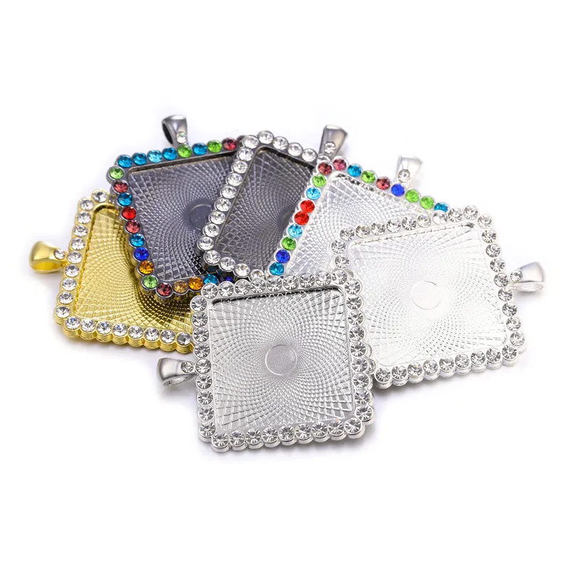 JUYA 3pcs/lot Diamond Cabochon Base For Pendant Necklace Bracelet DIY Jewelry Making 25mm Square Zinc Alloy Crafts Accessories
JUYA 3pcs/lot Diamond Cabochon Base For Pendant Necklace Bracelet DIY Jewelry Making 25mm Square Zinc Alloy Crafts Accessories