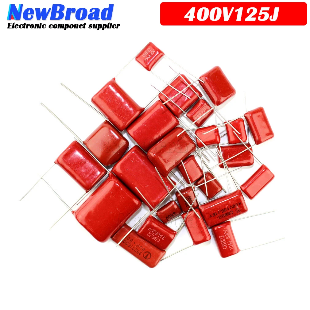 10 шт. 400V125J 1 мкФ шаг 20 мм 400 в 125 CBB 125J400V полипропиленовый пленочный конденсатор 125J -