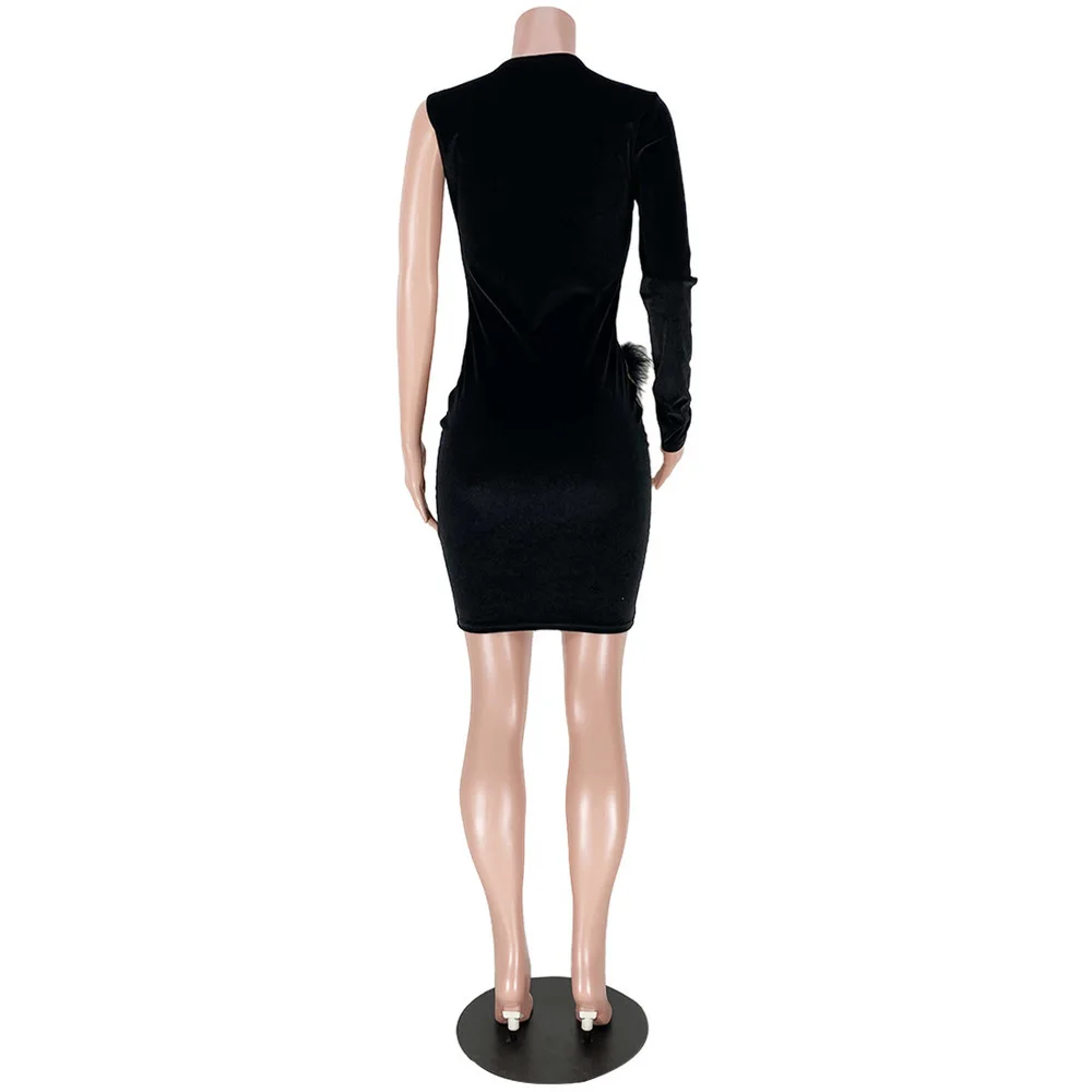 Hollow Out Solid Hot Sexy Skinny Women Bodycon Dresses One Shoulder Fashion Party Club Mini Dress Female Feather Mesh Spliced
Hollow Out Solid Hot Sexy Skinny Women Bodycon Dresses One Shoulder Fashion Party Club Mini Dress Female Feather Mesh Spliced