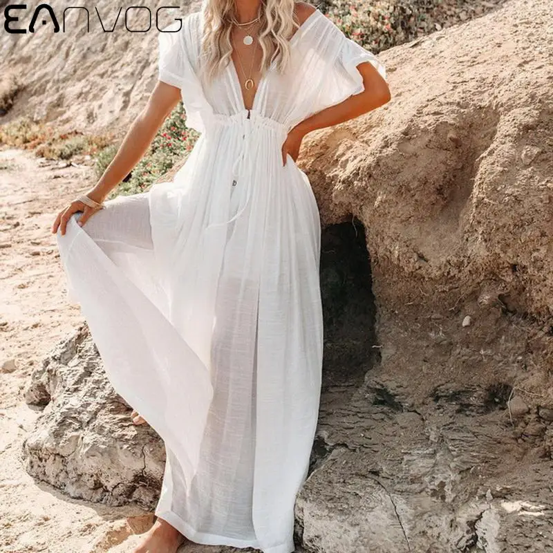 Sexy Bikini Cover-ups Long White Tunic Casual Summer Beach Dress Elegant Women Plus Size Beach Wear Swim Suit Cover Up
Sexy Bikini Cover-ups Long White Tunic Casual Summer Beach Dress Elegant Women Plus Size Beach Wear Swim Suit Cover Up