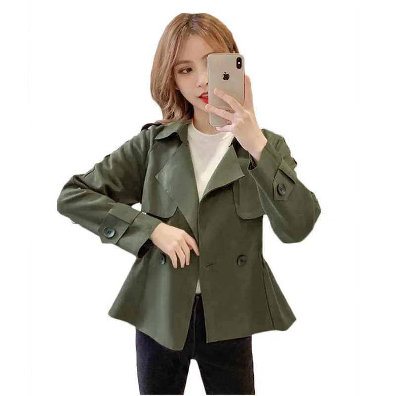 

All-Match Apricot Coat Women's Windbreaker Spring 2022 New Thing Outwear Short Section Fashionable Women's Jacket Y779