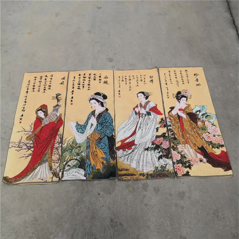 

silk embroidered four beauty Xi Shi Diao Chan Wang Zhaojun silk Thangka pictures home decoration