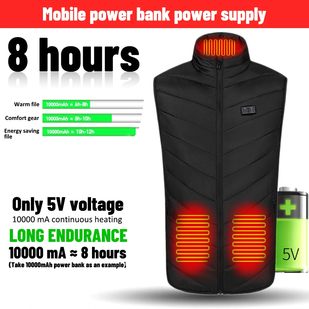 High Quality 9 Heated Vest Jacket Winter Warm Dual Control Electric Heating Vest Winter Hiking Vest Usb Heated Thermal Clothing
High Quality 9 Heated Vest Jacket Winter Warm Dual Control Electric Heating Vest Winter Hiking Vest Usb Heated Thermal Clothing
