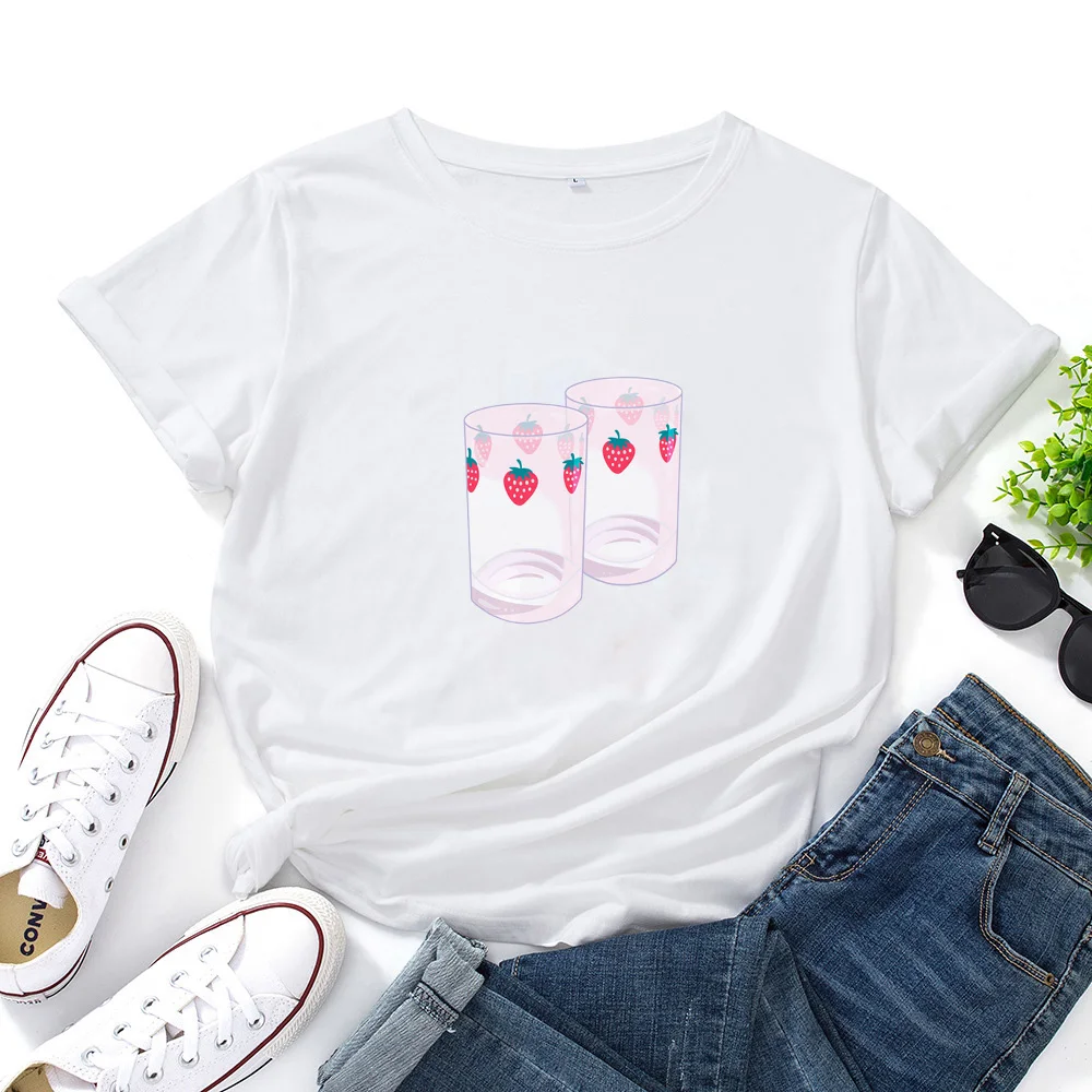 Strawberry Cup Anime Pattern Women T Shirt Top Japanese Anime Tshirts Summer Women Harajuku Kawaii Casual Manga Tops Tee Shirt
Strawberry Cup Anime Pattern Women T Shirt Top Japanese Anime Tshirts Summer Women Harajuku Kawaii Casual Manga Tops Tee Shirt