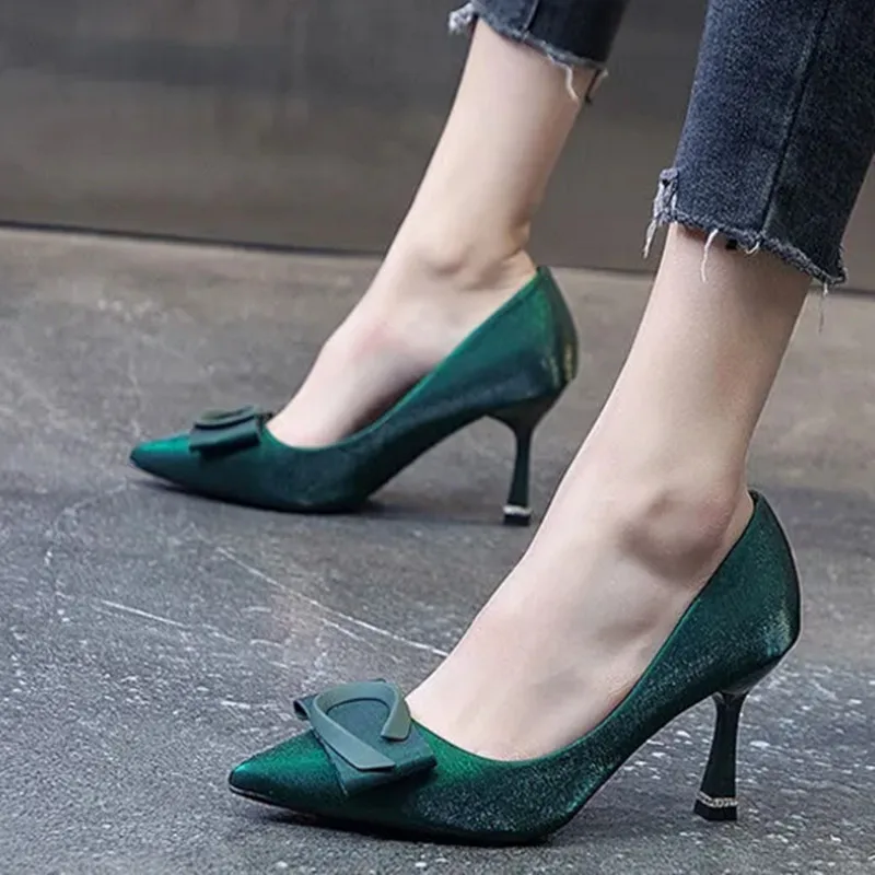 women classic green pointed toe slip on stiletto heel pumps lady fashion sweet autumn office high heel shoes
women classic green pointed toe slip on stiletto heel pumps lady fashion sweet autumn office high heel shoes
