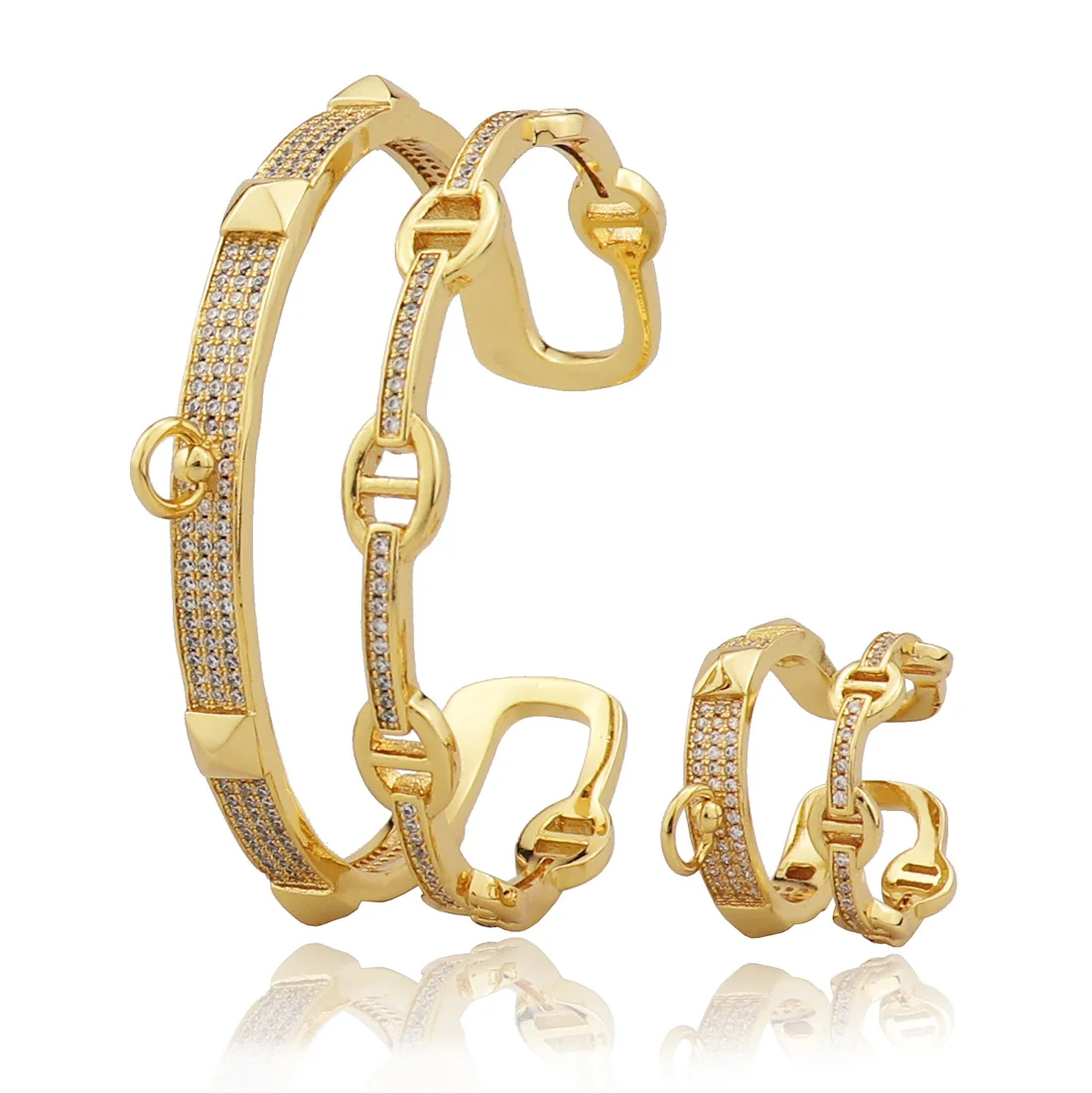 Luxury fashion classic Zircon Bangle with open ring jewelry set Dubai women's wedding anniversary gift 
Luxury fashion classic Zircon Bangle with open ring jewelry set Dubai women's wedding anniversary gift
