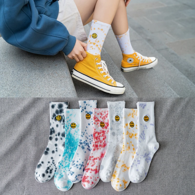 2021 Popular Men's Socks Women Fashion Smiling Face Cotton Crew Funny Tie Dye Harajuku Hip Hop Happy Socks Skate Cycling Running
2021 Popular Men's Socks Women Fashion Smiling Face Cotton Crew Funny Tie Dye Harajuku Hip Hop Happy Socks Skate Cycling Running