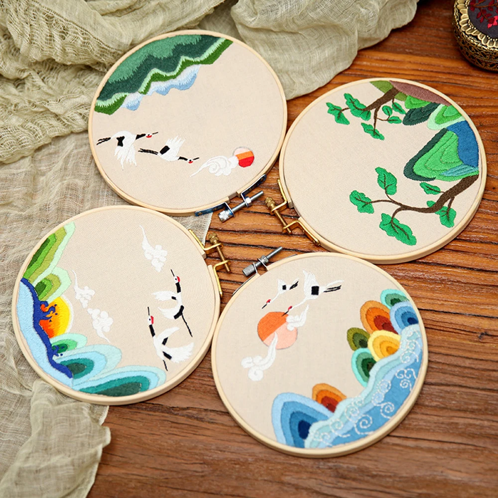 DIY Embroidery Starter Kit with Plant Crane flowers Pattern Bamboo Embroidery Hoop Color Threads Cross Stitch Kit
DIY Embroidery Starter Kit with Plant Crane flowers Pattern Bamboo Embroidery Hoop Color Threads Cross Stitch Kit
