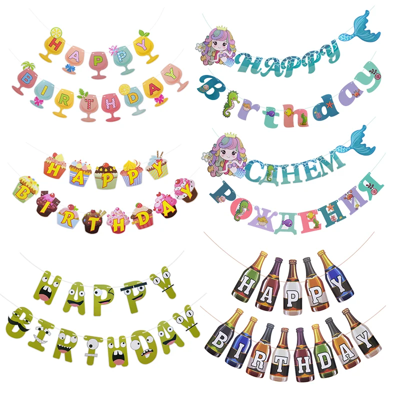 1set Happy Birthday Letter Pull Flag Wine Bottle Mermaid Baby Shower Theme Party Paperboard Banner Backdrop Decoration Supplies
1set Happy Birthday Letter Pull Flag Wine Bottle Mermaid Baby Shower Theme Party Paperboard Banner Backdrop Decoration Supplies
