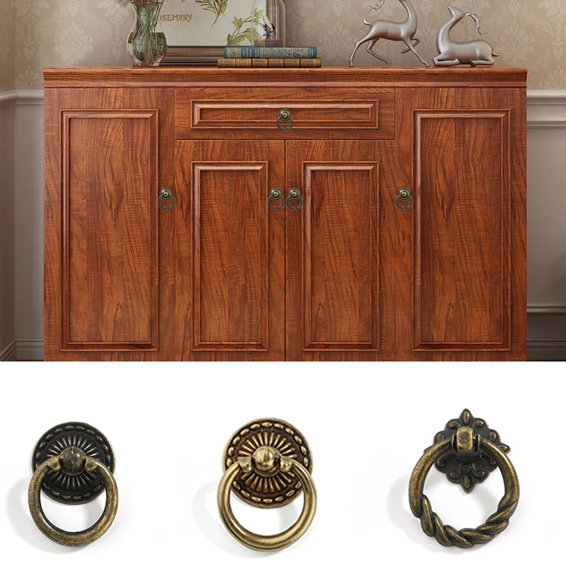 Antique Bronze Handle Furniture Door Cabinet For Wardrobe Pulls Single Hole Durable Furniture Knob Ring Home Decor With Screw
Antique Bronze Handle Furniture Door Cabinet For Wardrobe Pulls Single Hole Durable Furniture Knob Ring Home Decor With Screw
