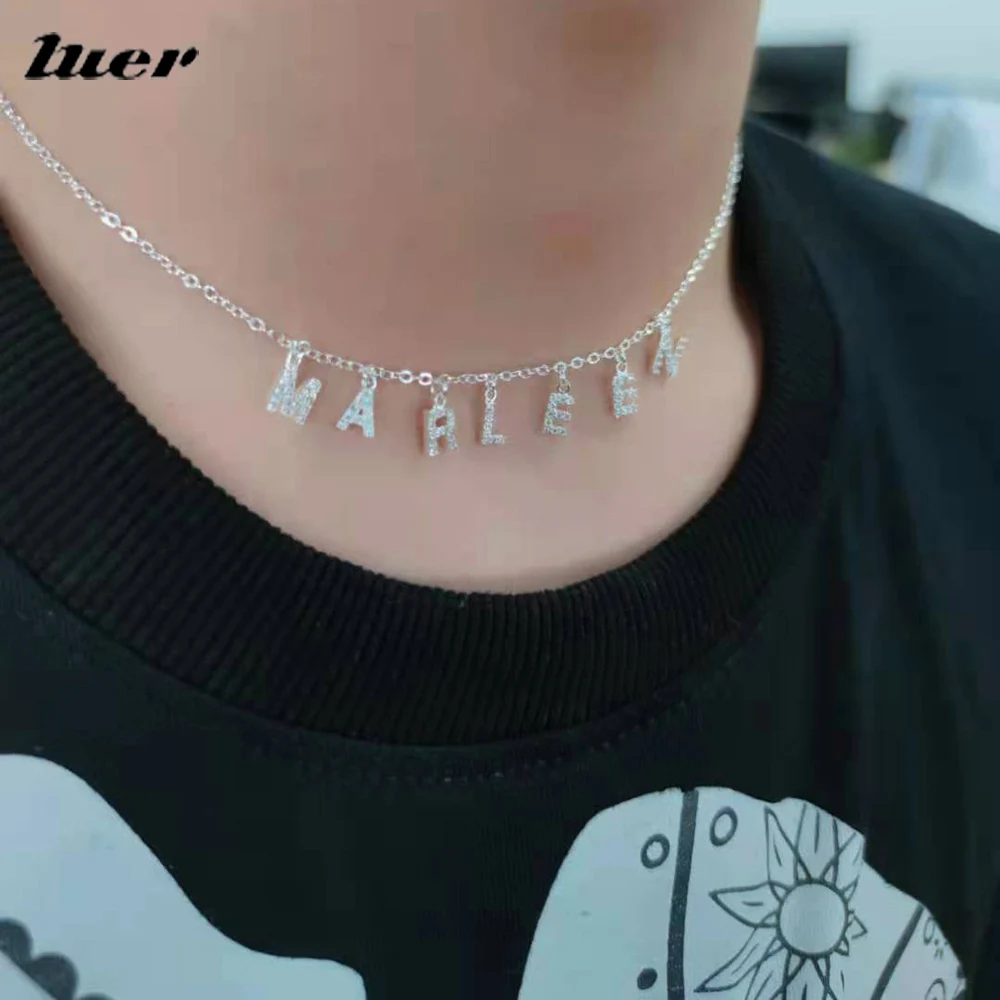 LUER Custom Diamond Necklace Personalized Name Pendant Necklaces 6mm Pave Crystal Letter For Women Girl Birthday Gift Jewelry
LUER Custom Diamond Necklace Personalized Name Pendant Necklaces 6mm Pave Crystal Letter For Women Girl Birthday Gift Jewelry
