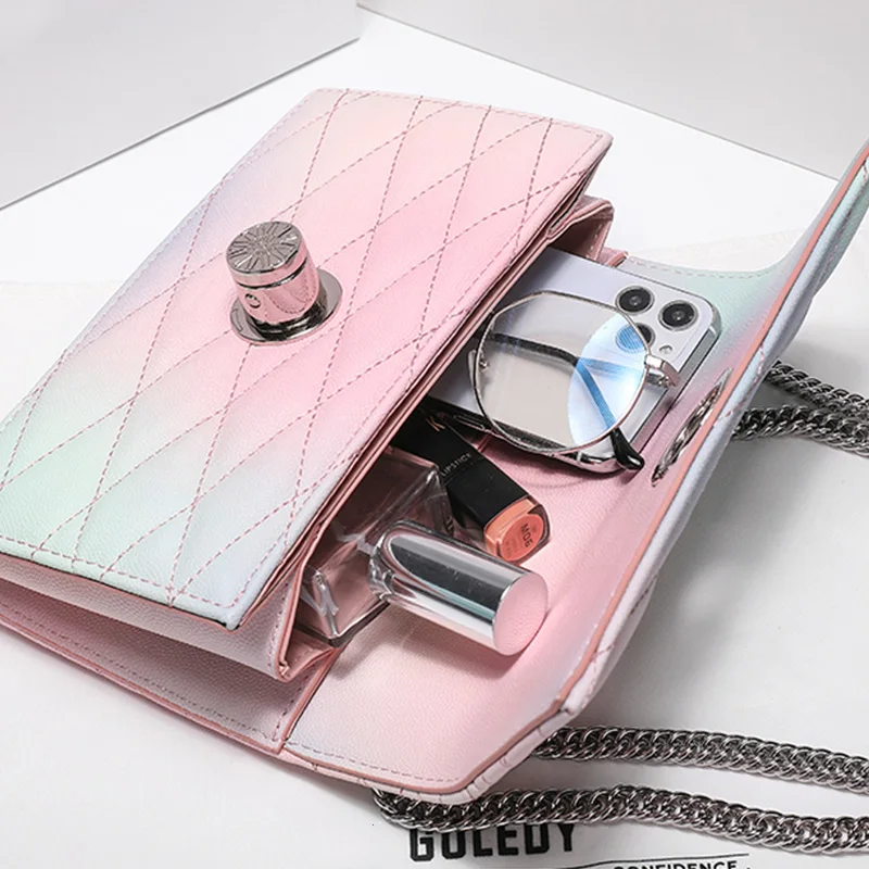 Retro Rainbow Color Leather Hardware Chain Lingge Shoulder Bag Ladies New Fashion All-match Messenger Bag Free Shipping
Retro Rainbow Color Leather Hardware Chain Lingge Shoulder Bag Ladies New Fashion All-match Messenger Bag Free Shipping