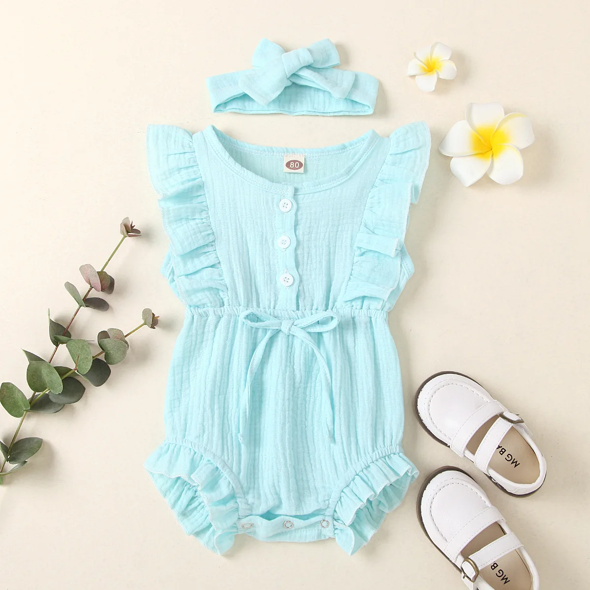 Summer Baby Girls Romper + Headband Cotton Linen Ruffles Sleeveless Infant Rompers Newborn Clothes
Summer Baby Girls Romper + Headband Cotton Linen Ruffles Sleeveless Infant Rompers Newborn Clothes