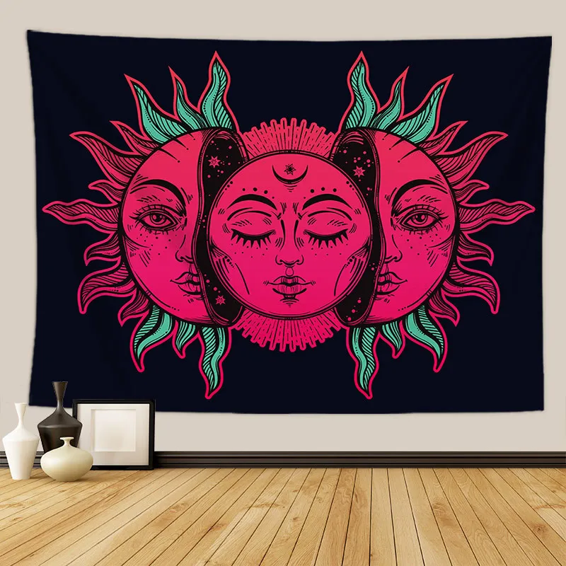 Psychedelic Moon Sun face printing big wall mounted cheap hippie wall hanging bohemian wall tapestry mandala wall art decoratio 
Psychedelic Moon Sun face printing big wall mounted cheap hippie wall hanging bohemian wall tapestry mandala wall art decoratio