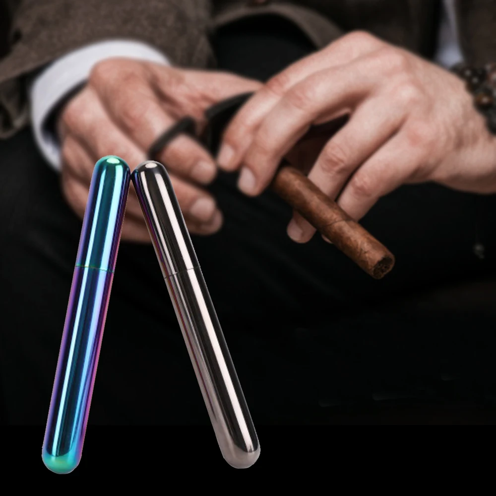 Portable Cigars Humidor Stainless Steel Travel Cigars Cigarettes Case Moisturizing Single Cigar Tube Protective Sigar Cigar
Portable Cigars Humidor Stainless Steel Travel Cigars Cigarettes Case Moisturizing Single Cigar Tube Protective Sigar Cigar
