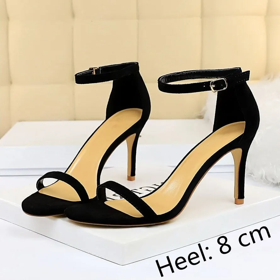 

EOEODOIT Charming Women Open Toe Ankle Strap Stiletto Heel Dress Sandals Elegant Wedding Party Shoes Pumps High Heel 10cm 8cm