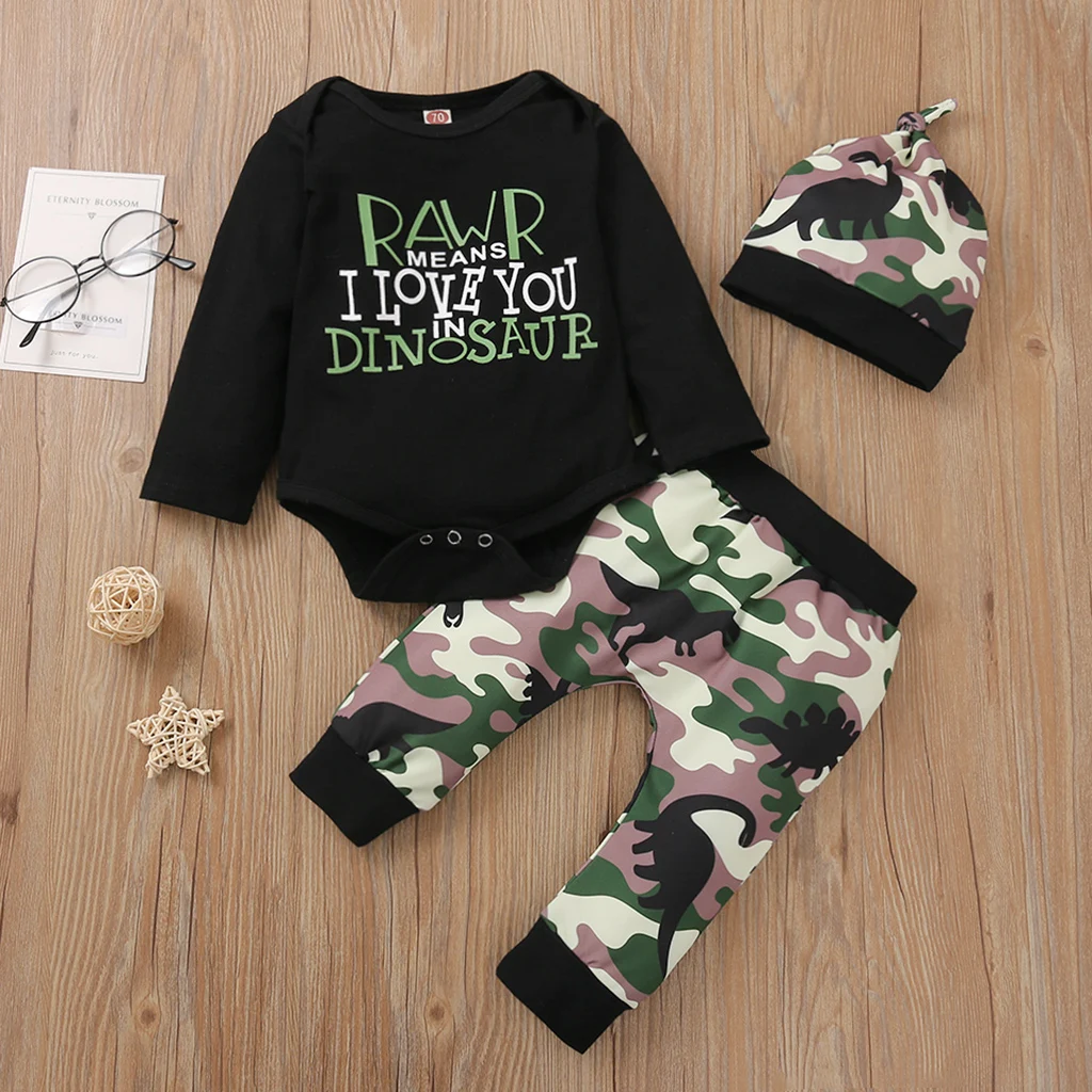 2020 New Three Piece Baby Boy’s Clothes Unique Letter Long Sleeve Jumpsuit Fashion Camouflage Long Pants with Hat ropa de bebe
2020 New Three Piece Baby Boy’s Clothes Unique Letter Long Sleeve Jumpsuit Fashion Camouflage Long Pants with Hat ropa de bebe