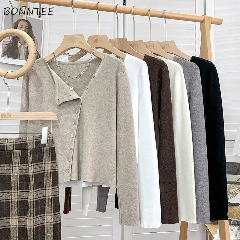 Cardigan Women Irregular-neck Design Stylish Ins All-match Unisex Student Basic Newest Ulzzang Autumn Buttons Vintage Mujer Soft
Cardigan Women Irregular-neck Design Stylish Ins All-match Unisex Student Basic Newest Ulzzang Autumn Buttons Vintage Mujer Soft