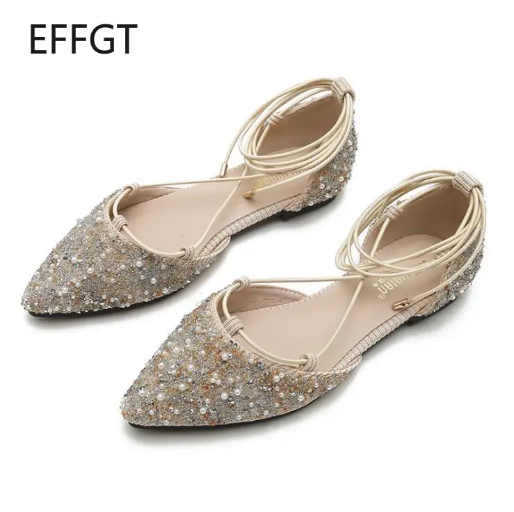 Glitter Crystal Cross-Tied Lace Up Ballet Shoes Women Pointed Toe Slip On Loafers Cozy Shallow Cut-out Ballerina Flats Moccasins
Glitter Crystal Cross-Tied Lace Up Ballet Shoes Women Pointed Toe Slip On Loafers Cozy Shallow Cut-out Ballerina Flats Moccasins