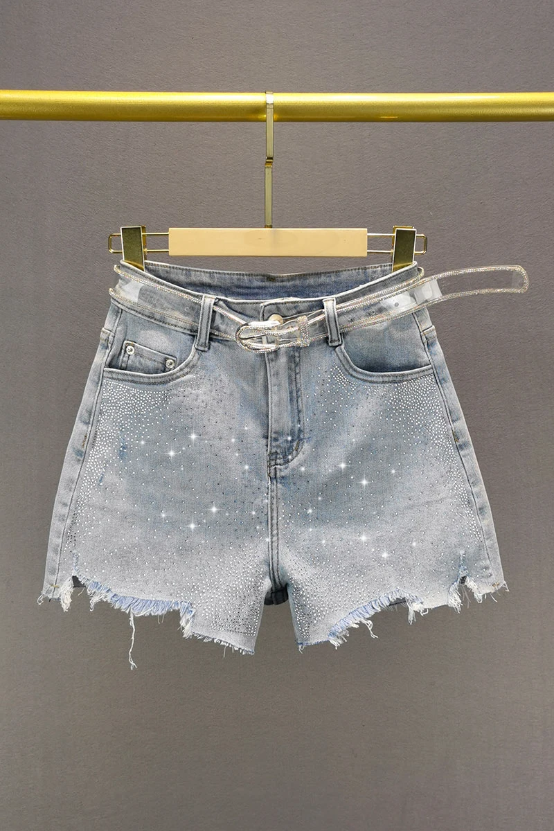 Light Blue Denim Shorts Women's 2021 Summer New Stretchy High Waist Jeans Slimming Hot Drilling Irregular Raw Hem Hot Pants
Light Blue Denim Shorts Women's 2021 Summer New Stretchy High Waist Jeans Slimming Hot Drilling Irregular Raw Hem Hot Pants