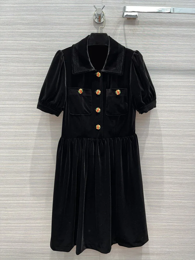 Velvet Luxury Brand Black Dress Women 2021 High Waist Floral Buttons Elegant Big Hem A-line Short Puff Sleeve Slim Dresses
Velvet Luxury Brand Black Dress Women 2021 High Waist Floral Buttons Elegant Big Hem A-line Short Puff Sleeve Slim Dresses