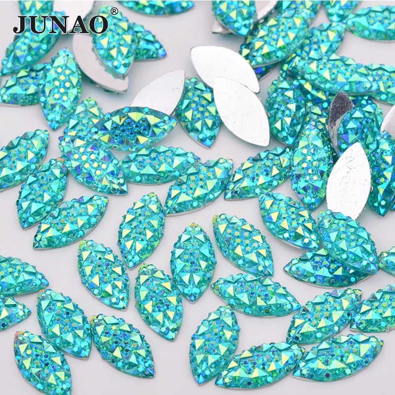 JUNAO 100Pcs 7*15mm Aquamarine AB Crystal Rhinestone Sticker Flat Back Resin Stone Gems Strass Applique Non Sewn Diamond Crafts
JUNAO 100Pcs 7*15mm Aquamarine AB Crystal Rhinestone Sticker Flat Back Resin Stone Gems Strass Applique Non Sewn Diamond Crafts