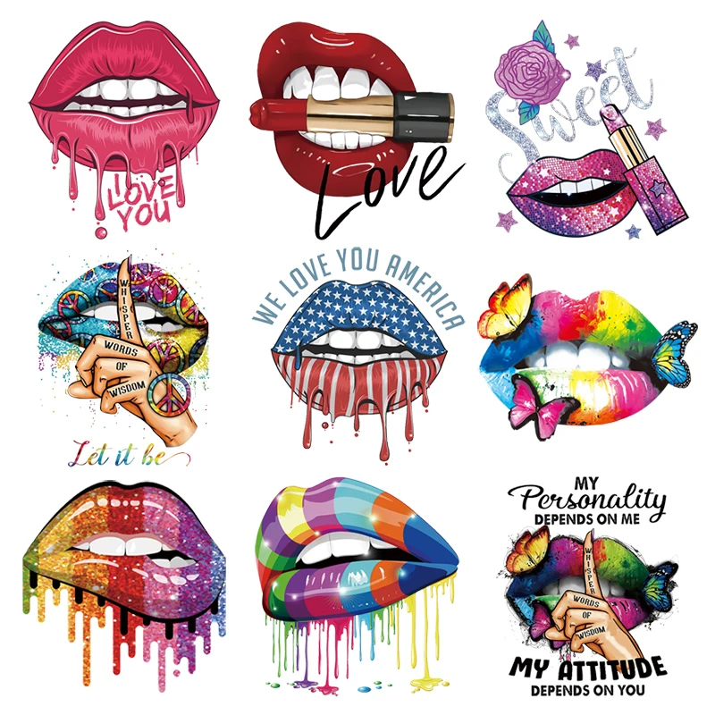 Lips Patches For Clothes DIY Iron-On Transfers For T-shirt Hoodies Thermal Transfer Leopard Lip Parch Washable Clothes Sticker
Lips Patches For Clothes DIY Iron-On Transfers For T-shirt Hoodies Thermal Transfer Leopard Lip Parch Washable Clothes Sticker