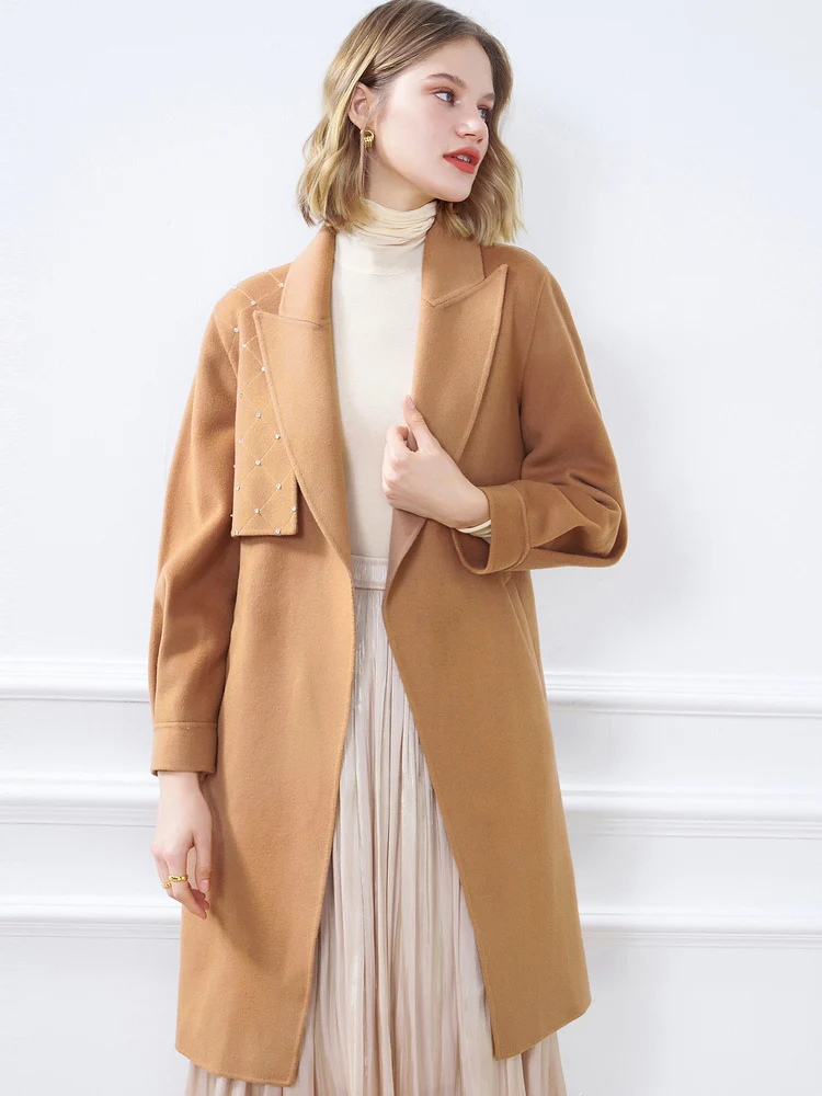 Winter 2021 New Fashion Nail Driller Double Faced Wool Overcoat Women's Wool Overcoat
Winter 2021 New Fashion Nail Driller Double Faced Wool Overcoat Women's Wool Overcoat