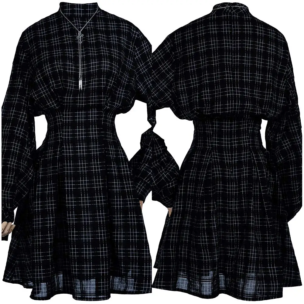 2020 Punk Gothic Plaid Dress Women Spring Summer A Line Short Dress Retro High Waist Sexy Long Sleeve Perspective princess dress
2020 Punk Gothic Plaid Dress Women Spring Summer A Line Short Dress Retro High Waist Sexy Long Sleeve Perspective princess dress