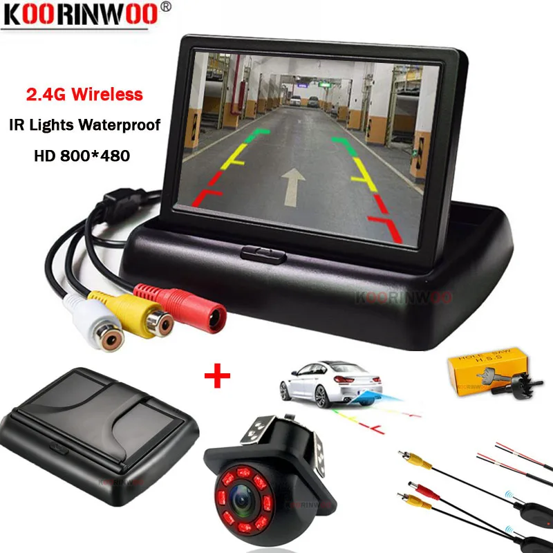 Koorinwoo CCD Wireless Car Styling Foldable Monitor 4.3" TFT LCD Color Screen Rearview Reverse camera parking Backup assistance
Koorinwoo CCD Wireless Car Styling Foldable Monitor 4.3" TFT LCD Color Screen Rearview Reverse camera parking Backup assistance