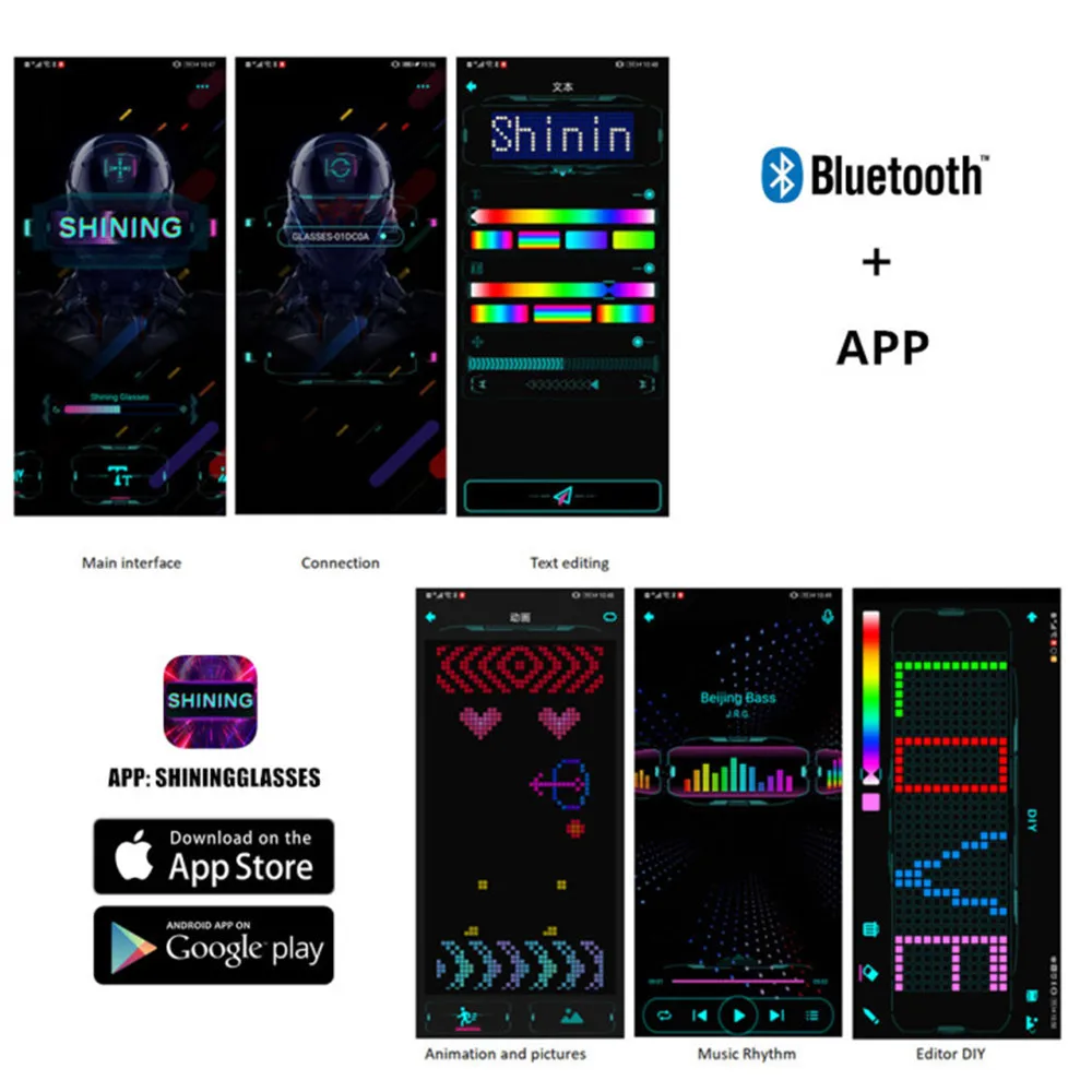 2021 Newest USB Rechargeable APP Programmable Bluetooth Magic Flashing Light LED Glasses
2021 Newest USB Rechargeable APP Programmable Bluetooth Magic Flashing Light LED Glasses