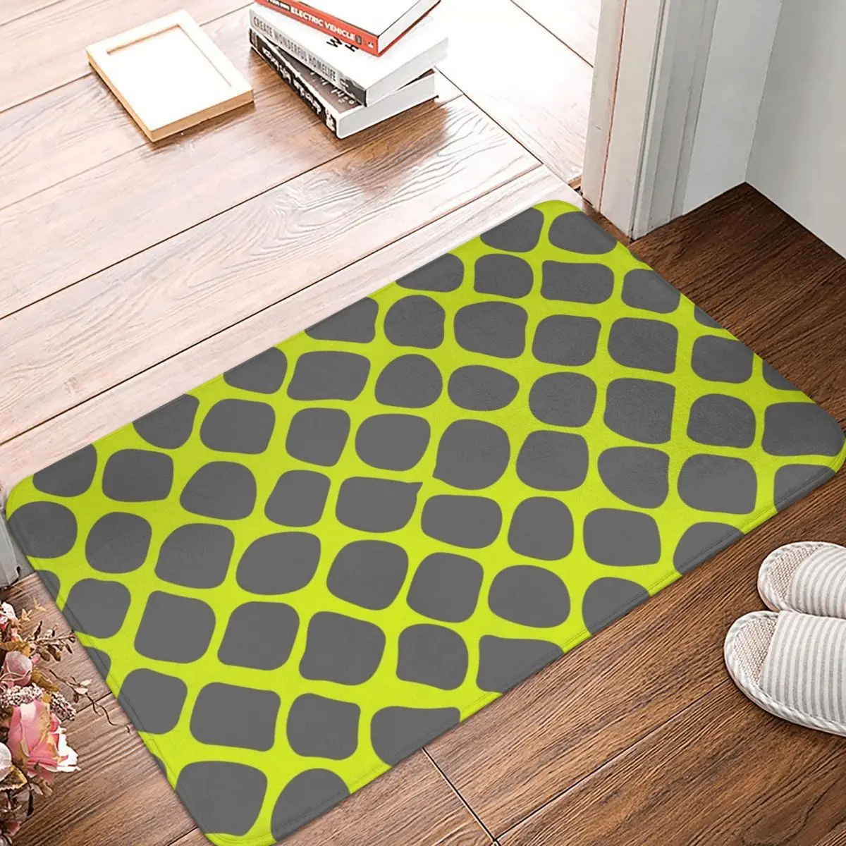Cobblestone In Gray On Lime Green Polyester Texture Doormat Rug Carpet Bathmat Non-slip DustEntrance Kitchen Bedroom Balcony
Cobblestone In Gray On Lime Green Polyester Texture Doormat Rug Carpet Bathmat Non-slip DustEntrance Kitchen Bedroom Balcony