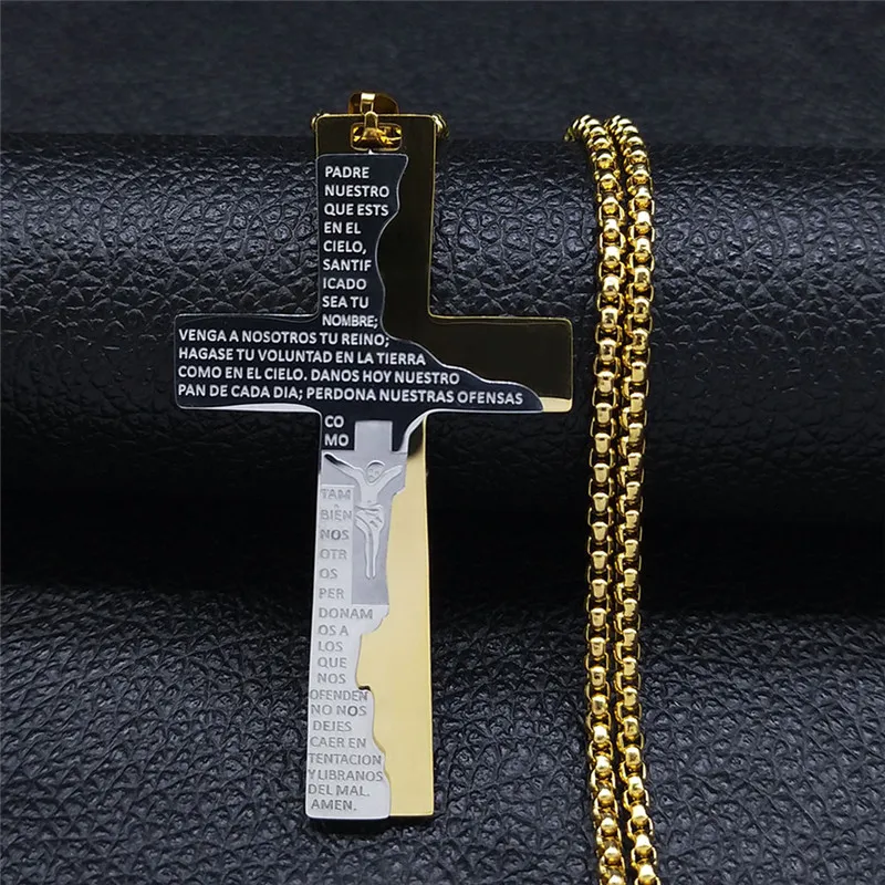 2022 Stainless Steel Catholicism Bible Cross Chain Necklace for Women Gold Color Long Big Necklaces Jewelry collana N4299S02
2022 Stainless Steel Catholicism Bible Cross Chain Necklace for Women Gold Color Long Big Necklaces Jewelry collana N4299S02