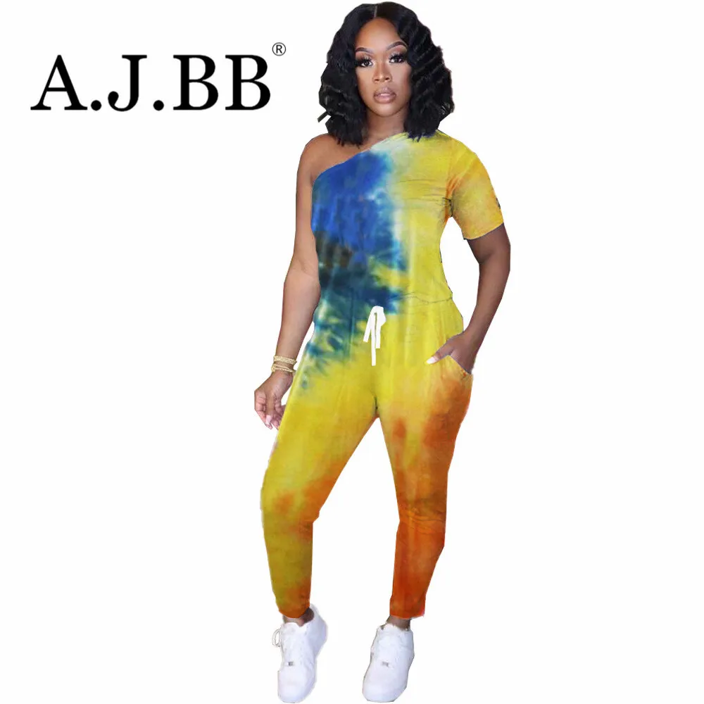 2020 Новый принтом тай-дай slim fit комбинезон штаны модные наклонной вырез на одно плечо короткий рукав женская футболка и брюки 
2020 Новый принтом тай-дай slim fit комбинезон штаны модные наклонной вырез на одно плечо короткий рукав женская футболка и брюки