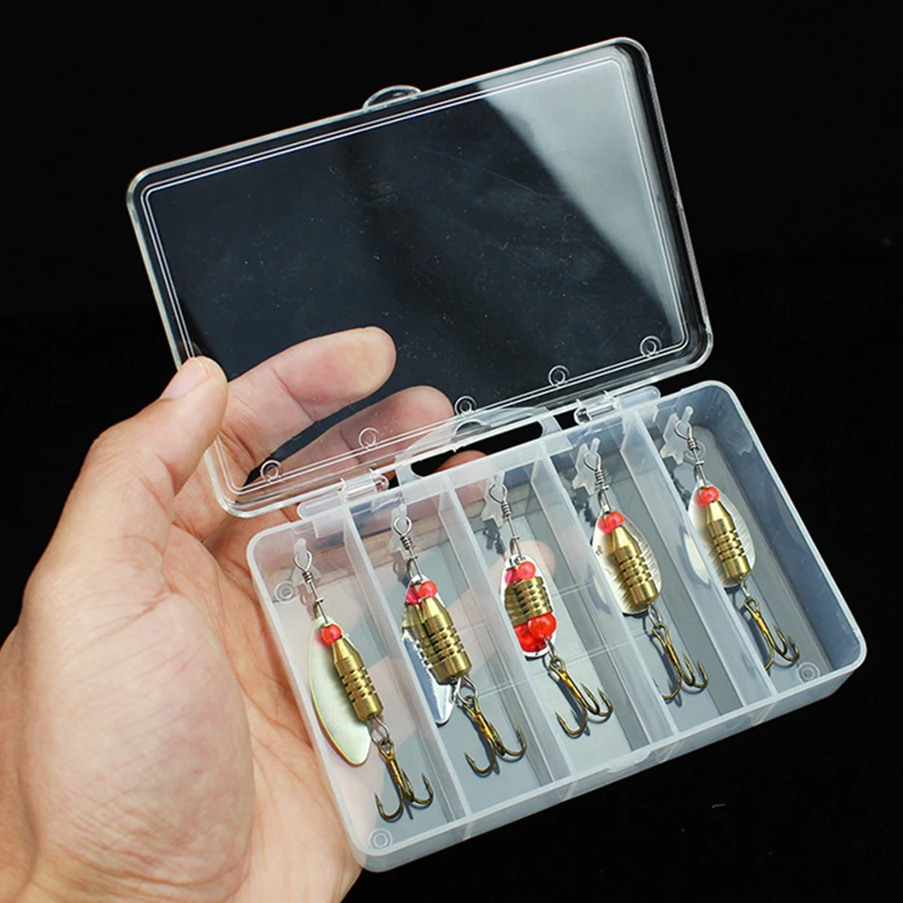 5 Slots Fishing Tackle Box Compartments Fishing Bait Lure Storage Box with Hanger Hold 5 Lures Portable Plastic Storage Case
5 Slots Fishing Tackle Box Compartments Fishing Bait Lure Storage Box with Hanger Hold 5 Lures Portable Plastic Storage Case