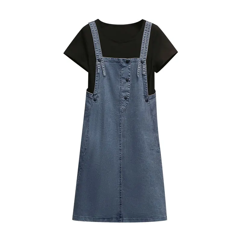 EHQAXIN Plus Size Women's Summer New Style Denim Strap Dress Sasual Short Sleeve Round Neck Shirt Two-Piece Suit M-4XL
EHQAXIN Plus Size Women's Summer New Style Denim Strap Dress Sasual Short Sleeve Round Neck Shirt Two-Piece Suit M-4XL