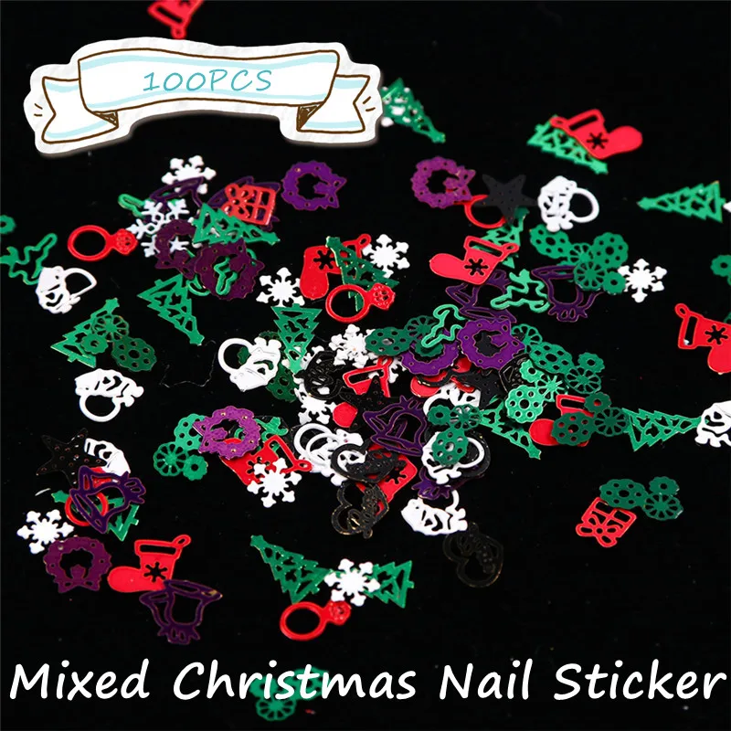 100PCS/Box 3D Christmas Women Snowflake Metal Mixed Nail Glitter Sequins Decoration
100PCS/Box 3D Christmas Women Snowflake Metal Mixed Nail Glitter Sequins Decoration