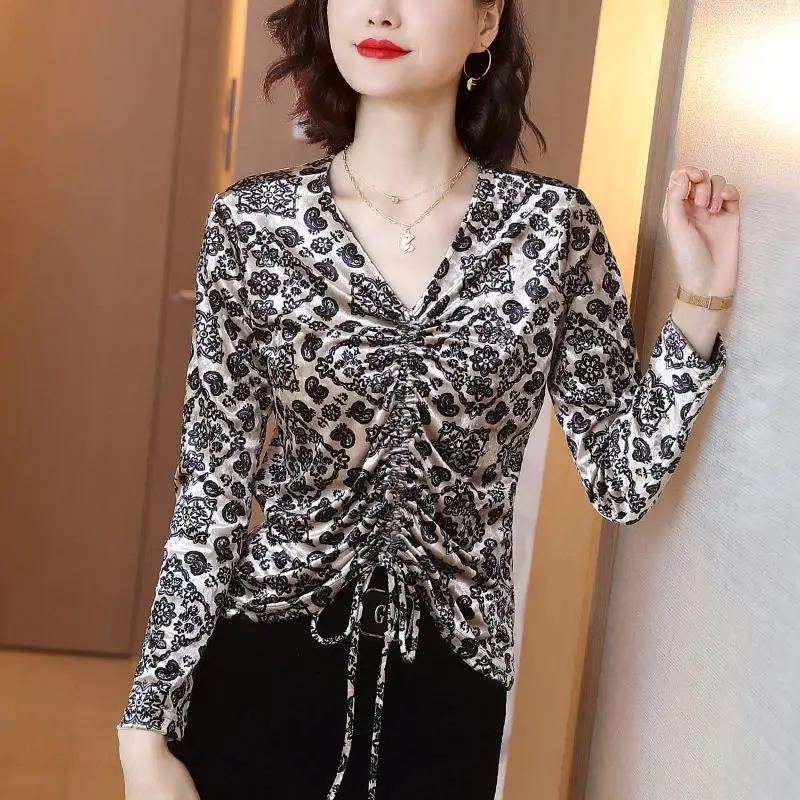 Women's Spring Autumn Style Blouses Shirts Women's Half Sleeve V-neck Printed Lace Up Elegant Slim Tops SP660 
Women's Spring Autumn Style Blouses Shirts Women's Half Sleeve V-neck Printed Lace Up Elegant Slim Tops SP660