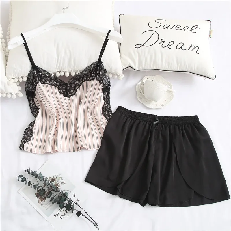 Summer Backless Sleepwear Sleep Suit Sexy Womens Strap Top&Short Pajamas Sets Nightwear Satin Lace Sleeveless Pijamas Homewear
Summer Backless Sleepwear Sleep Suit Sexy Womens Strap Top&Short Pajamas Sets Nightwear Satin Lace Sleeveless Pijamas Homewear
