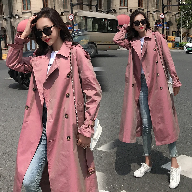 New Women Solid Medium Long Trench With Belt Female Double Breasted Full Sleeve Coat High Street Lady Loose Overcoat Elegant Hot
New Women Solid Medium Long Trench With Belt Female Double Breasted Full Sleeve Coat High Street Lady Loose Overcoat Elegant Hot