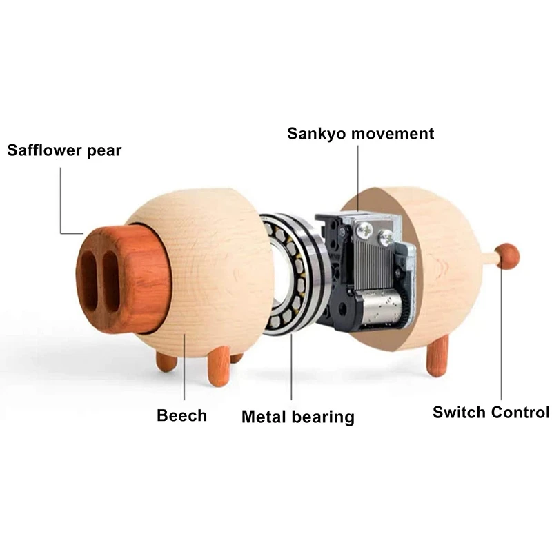 AU -Handcrafted Wooden Musical Box- Cute Piggy Figurines Home Decor Animal Statue Toy, Adorable Music Box Rotate Pig
AU -Handcrafted Wooden Musical Box- Cute Piggy Figurines Home Decor Animal Statue Toy, Adorable Music Box Rotate Pig